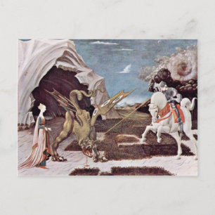 Sankt Georg kämpft gegen den Drachen von Uccello P Postkarte