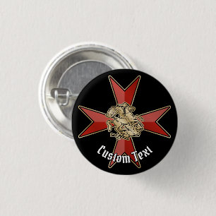 Sankt Georg über Malteserkreuz Button