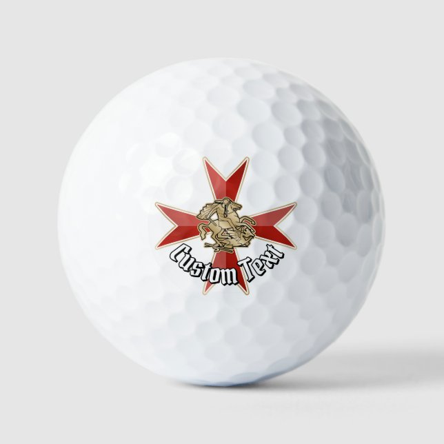 Sankt Georg über Malteserkreuz Golfball (Vorderseite)