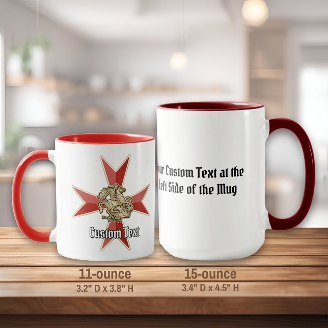 Sankt Georg über Malteserkreuz Tasse (Von Creator hochgeladen)