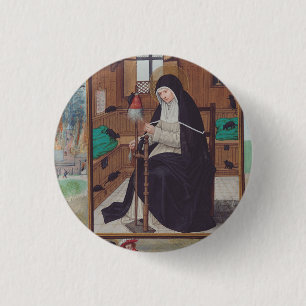 Sankt Gertrud von Helfta von Simon Bening Button