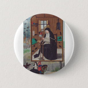 Sankt Gertrud von Helfta von Simon Bening Button