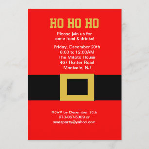 Sankt Gürtelschnalle-Weihnachtseinladung Einladung