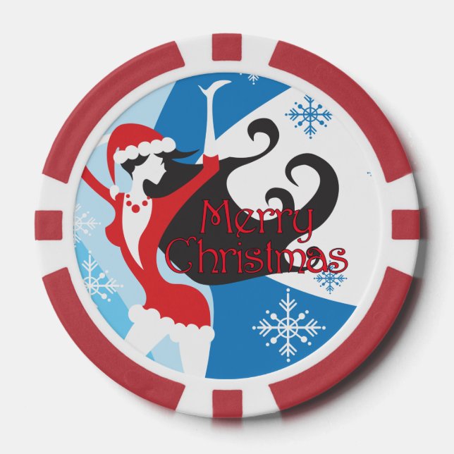 Sankt Helfer - frohe Weihnachten Pokerchips (Vorderseite)