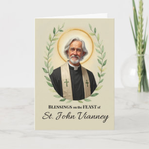 Sankt-Johannes-Vianney-Festtags-Segen-Kranz Karte