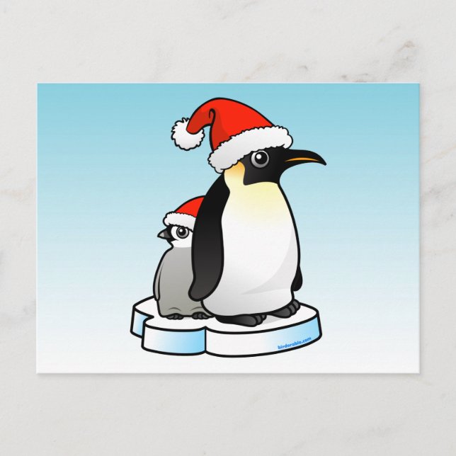 Sankt-Kaiser-Pinguin Feiertagspostkarte (Vorderseite)