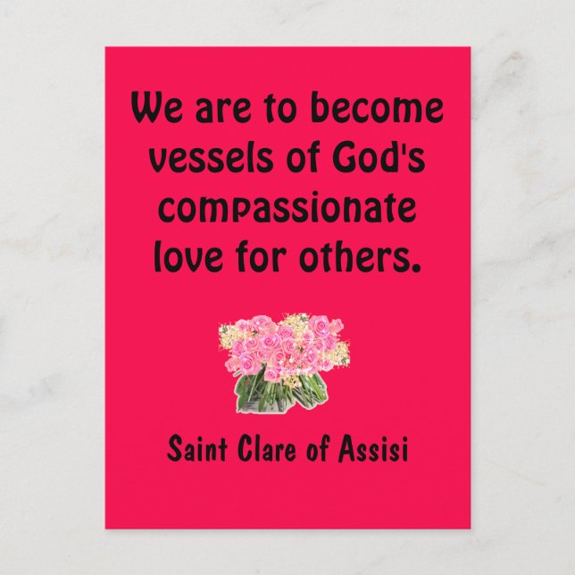 Sankt Klara von Assisi Postkarte (Vorderseite)