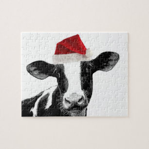 Sankt-Kuh - Holstein-Molkereiweihnachtskuh Puzzle