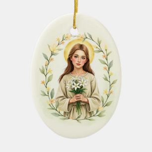 Sankt Maria Goretti Gottes Frieden und Segen Keramik Ornament