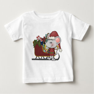 Sankt-Maus mit Schlitten Baby T-shirt