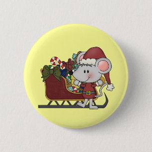 Sankt-Maus mit Schlitten Button