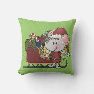 Sankt-Maus mit Schlitten Kissen