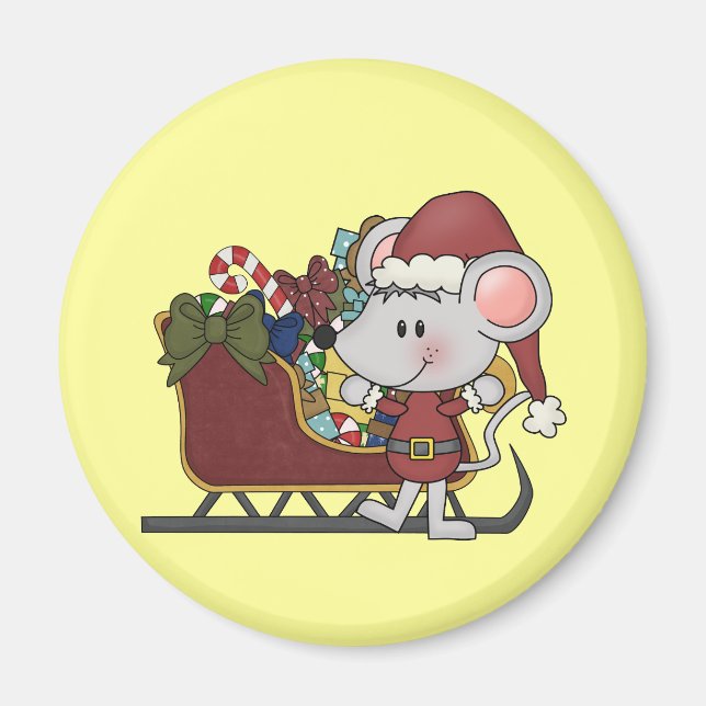 Sankt-Maus mit Schlitten Magnet (Vorne)