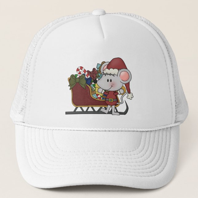 Sankt-Maus mit Schlitten Truckerkappe (Vorderseite)