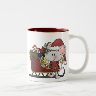 Sankt-Maus mit Schlitten Zweifarbige Tasse
