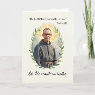 Sankt Maximilian Kolbe Gottes Frieden und Segen Karte