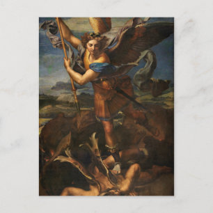 Sankt Michael besiegt Satan Postkarte