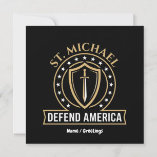 Sankt Michael verteidigt Amerika Taktisches Schild Einladung