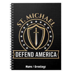 Sankt Michael verteidigt Amerika Taktisches Schild Notizblock