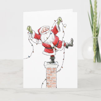 Sankt mit Weihnachtslicht-Karte Karte