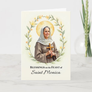 Sankt Monica Festtag Segnung Blumenreath Karte