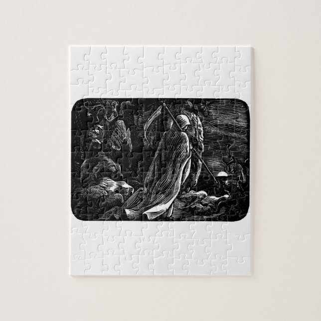 Sankt Muerte (mexikanischer grimmiger Sensenmann) Puzzle (Vertikal)