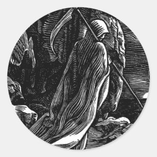 Sankt Muerte (mexikanischer grimmiger Sensenmann) Runder Aufkleber