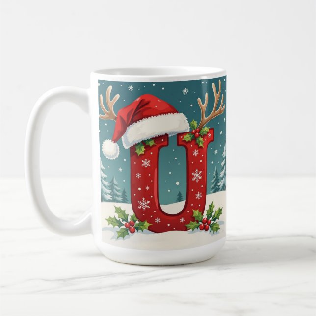 Sankt Nikolaus Hut Monogramm Anfangsbuchstabe U Fr Kaffeetasse (Links)