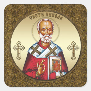 Sankt Nikolaus Quadratischer Aufkleber