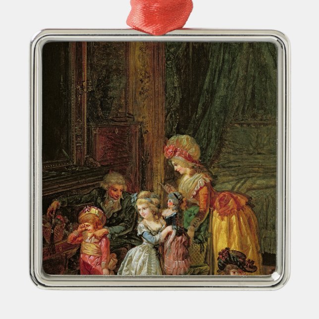 Sankt Nikolaus Tag Silbernes Ornament (Vorne)
