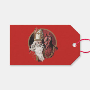 Sankt Nikolaus und Krampus Geschenkanhänger