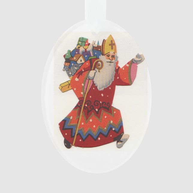 Sankt- Nikolausweihnachtsverzierung Ornament (Vorderseite)