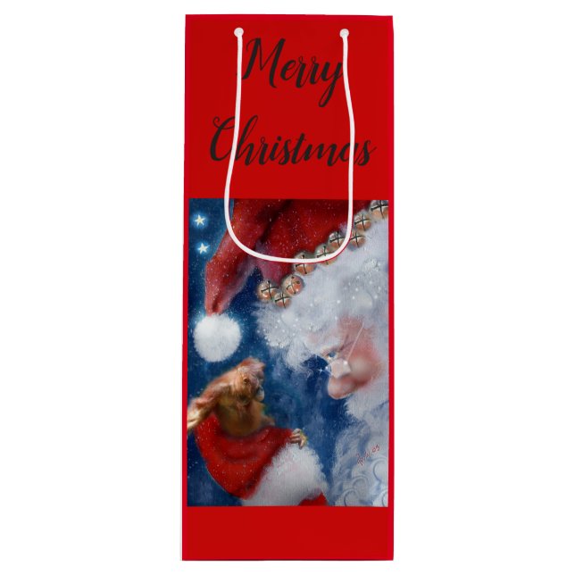 Sankt-Orang-Utan Weihnachten Geschenktüte Für Weinflaschen (Vorderseite)