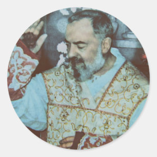 Sankt Padre Pio Runder Aufkleber