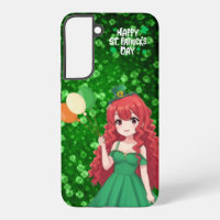 Sankt Patricks Tag süß, irische Anime-Lassie