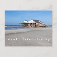 Sankt Peter Ording House auf Pfählen Foto mit Text