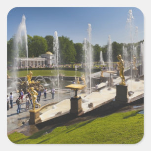 Sankt Petersburg, Große Cascade-Brunnen Quadratischer Aufkleber