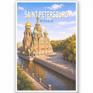Sankt Petersburg Russland Illustration Reise Kunst Aufkleber