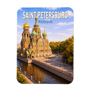 Sankt Petersburg Russland Illustration Reise Kunst Magnet
