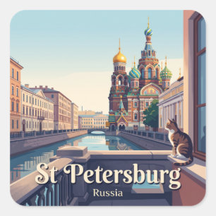 Sankt Petersburg Russland Quadratischer Aufkleber