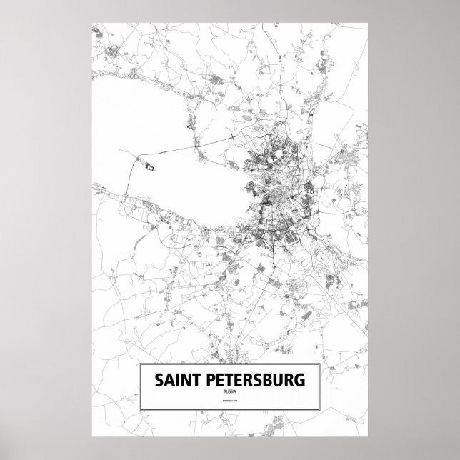 Sankt Petersburg, Russland (schwarz auf weiß) Poster (Vorne)