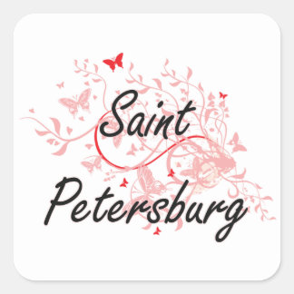 Sankt Petersburg Russland Stadt Künstlerische Gest Quadratischer Aufkleber