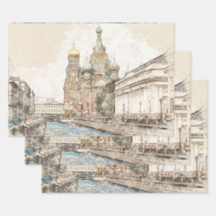 Sankt Petersburg Russland Umschlagpapier - elegant Geschenkpapier Set