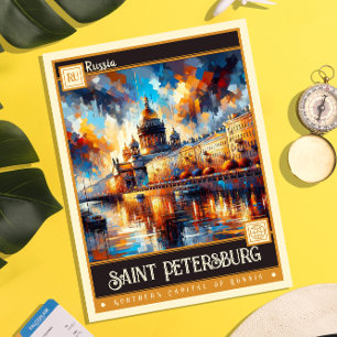 Sankt Petersburg, Russland   Vintage-Gemälde Postkarte