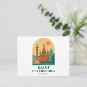 Sankt Petersburg Russland Vintage Reise Kunst Retr Postkarte