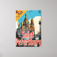 Sankt Petersburg, Russland Vintage Travel Poster