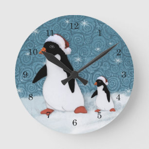 Sankt-Pinguin-Uhr Runde Wanduhr
