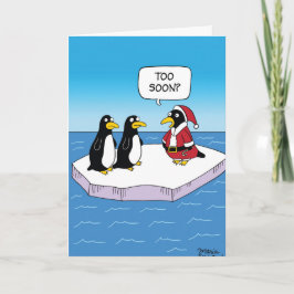 Sankt-Pinguin-Weihnachtswitz-Papierkarte Feiertagskarte