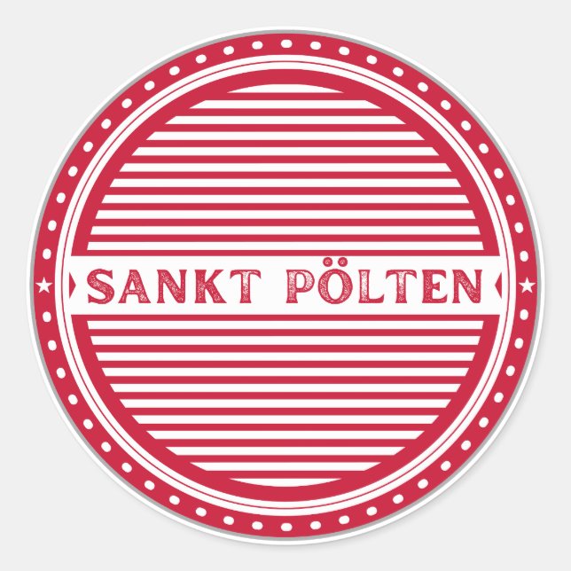 Sankt Pölten City Pride Emblem – Austria Identity Runder Aufkleber (Vorderseite)