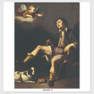 Sankt Rochus und der Engel von Guy François Aufkleber